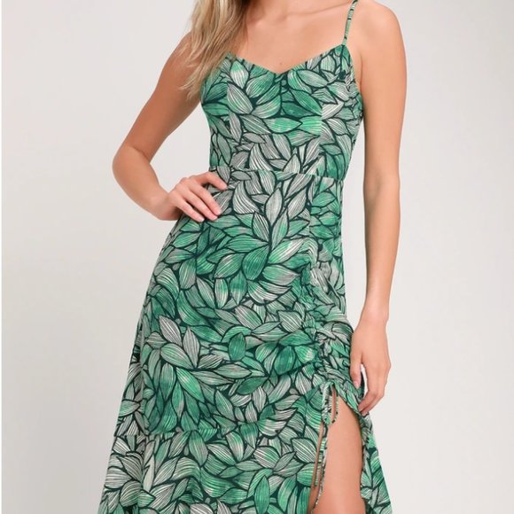 green leaf dress